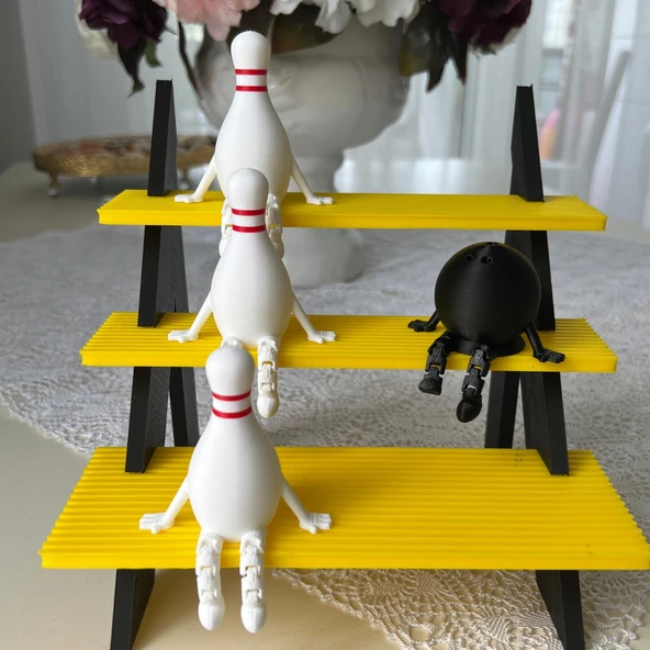 Bowling Labut & Topu Dekoratif Figür Seti | Masa & Raf Süsü - 3