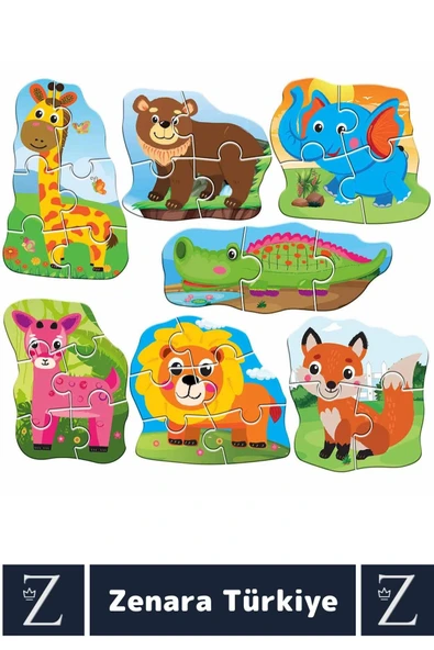 Çocuk Eğitici Koordinasyon Hayvanları Tanıma Zeka Geliştirici Eğlenceli MY BEST PUZZLE-HAYVANLAR - Resim 2