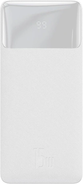 Baseus Bipow Dijital Ekranlı 15W 20.000 mAh Powerbank Beyaz ürün görseli 1