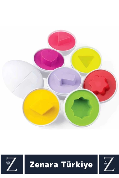 Çocuk Eğitici Düşünme Görsel Algı Eşleştirme Becerisi Geometrik Şekiller YUMURTA EŞLEME Oyunu 10'lu - Resim 2