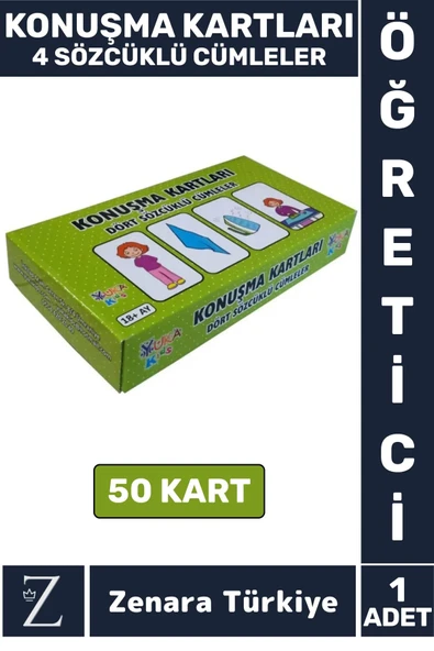 Eğitici Görsel Algı Dikkat İletişim Dil Bilgisi Geliştiren Çocuk KONUŞMA KARTLARI 4 SÖCÜKLÜ CÜMLELER ürün görseli