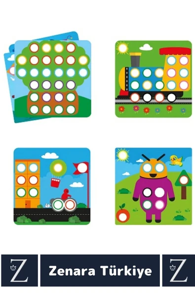Eğitici El Göz Koordinasyon Parça Bütün İlişkisi Kavrama Çocuk Eğlenceli Oyun RENGİNİ KEŞFET - Resim 4