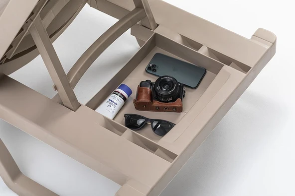 Omnipazar SY-2534 Beyaz-Kahve Royal Fileli Lüks Şezlong 2'li Set - 3