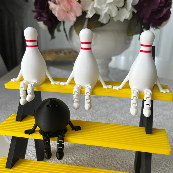 Bowling Labut & Topu Dekoratif Figür Seti | Masa & Raf Süsü - 2