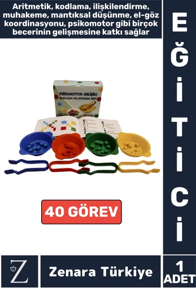Eğlenceli Mantıksal Düşünme El Göz Koordinasyon Geliştirici Eğitici Çocuk PSİKOMOTOR GELİŞİM ürün görseli