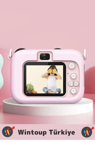 Premium 1080p HD Video Kayıt Ön Arka Çekim Filtre 5 Oyun Mini Çocuk Kamera Dijital Fotoğraf Makinesi - 2