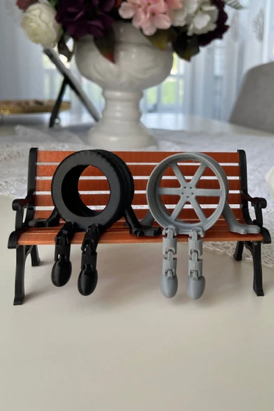 Jant Ve Lastik Şeklinde Biblo 2 Adet – Oturan Jant 4,9×8,9 Cm Ve Lastik 5×8,9 Cm Masaüstü Süs - 4