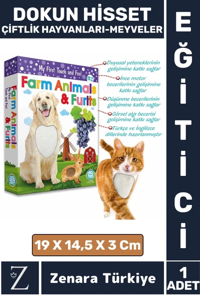 Çocuk Eğitici Dokunsal Algı İnce Motor Koordinasyon DOKUN HİSSET-ÇİFTLİK HAYVANLARI VE MEYVELER ürün görseli