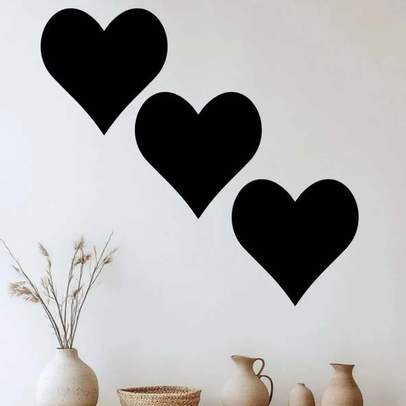 Dekoratif Duvar Dekoru Kalp 3 Lü Set Kalp
