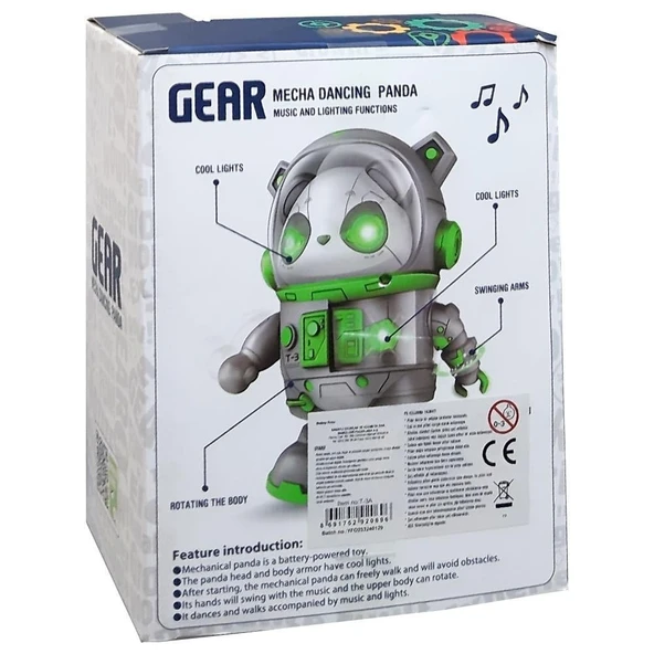 Işıklı Sesli Müzikli Robot Panda 20 CM - 2