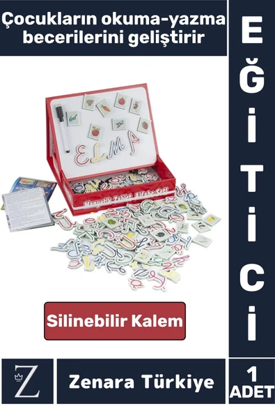 Eğlenceli Alfabe Dil Bilgisi Geliştirici Silinebilir Yazı Kalemli Öğretici MANYETİK TABLET ALFABE ürün görseli