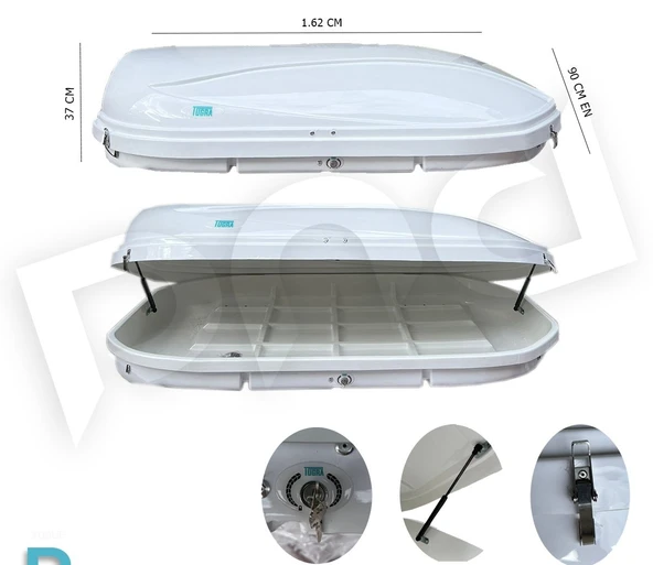 YMTRADE Araç Üstü Port,Tabut Bagaj Beyaz 450 LT