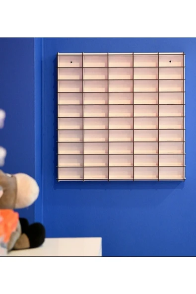 SLY-Oyuncak Araba Rafı 50'li Eskitme Beyaz (hotwheels ,matcbox Arabaları Için Uygundur) - 2