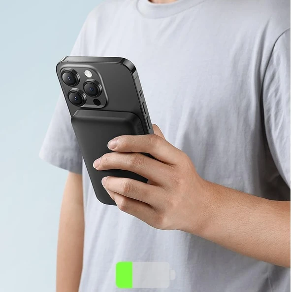 Baseus Magsafe Mini Wireless Powerbank 5.000 mAh 20W-Siyah - Resim 3