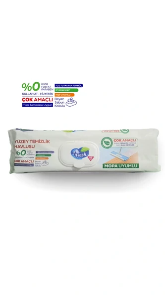Ak Fresh Beyaz Sabun Kokulu Mopa Uyumlu Yüzey Temizlik Havlusu 85 Yaprak