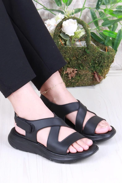 Fort 35375 Diva Comfort Rahat Çapraz Kuşaklı Çırtlı Kadın Sandalet