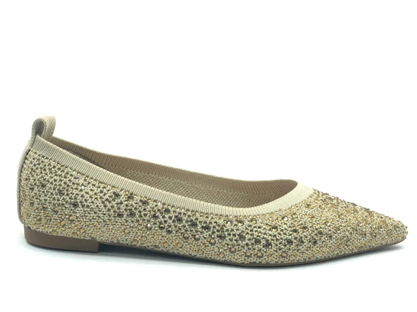 Feles Sivri Burun Taş Detaylı Kadın Babet Ayakkabı - Resim 2