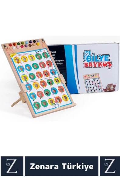 Eğlenceli Görsel Algı Dikkat Zeka Hafıza El-Göz Koordinasyonu Geliştirici Oyun BİLYE BAYKUŞ 7+ YAŞ - Resim 2