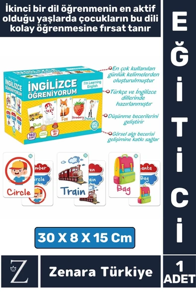 Çocuk Eğitici İngilizce Öğrenimi Ön Hazırlık Dil Gelişimi Konuşma Eğlenceli İNGİLİZCE ÖĞRNİYORUM ürün görseli