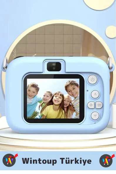 Premium 1080p HD Video Kayıt Ön Arka Çekim Filtre 5 Oyun Mini Çocuk Kamera Dijital Fotoğraf Makinesi - 2