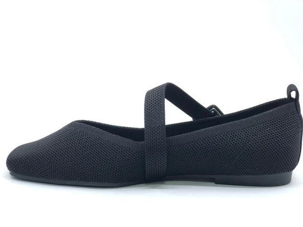 Feles Küt Burun Kemer Detaylı Kadın Babet Ayakkabı - Resim 4