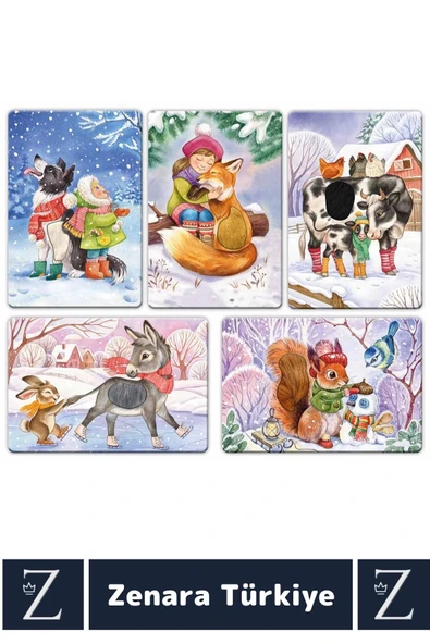 Çocuk Duyusal Gelişim Görsel Algı Mevsim Öğretici Eğlenceli DOKUN-HİSSET-TANI KIŞ EĞİTİM KARTLARI - Resim 2