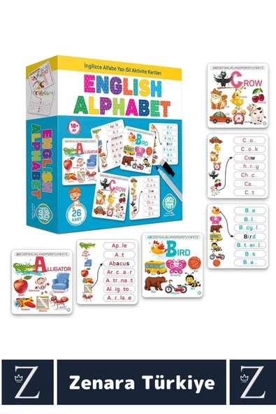 Çocuk Eğitici İngilizce Dil Bilgisi Gelişimi Hayvan Meyve Sebze Nesne Tanıma İNGİLİZCE ALFABE - Resim 3