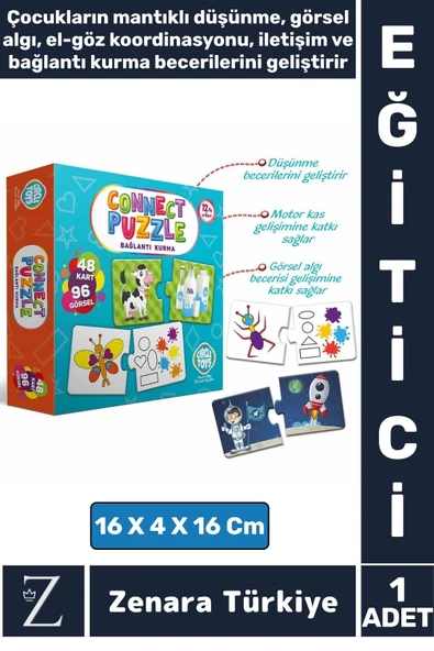 Çocuk Eğitici Zeka Geliştiren Mantıklı Düşünme Bağlantı Kurma İletişim Eğlenceli Oyun CONNECT Puzzle ürün görseli