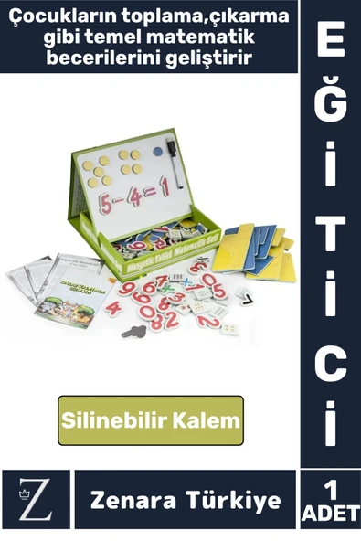 Eğlenceli Matematik Rakam Sayı Öğretici Silinebilir Yazı Kalemli Öğretici MANYETİK TABLET MATEMATİK ürün görseli