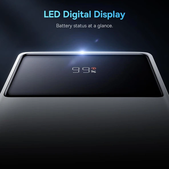 Baseus Star-Lord Overseas Edition 22.5W 10.000 mAh Dijital Ekranlı Powerbank Beyaz - Resim 3