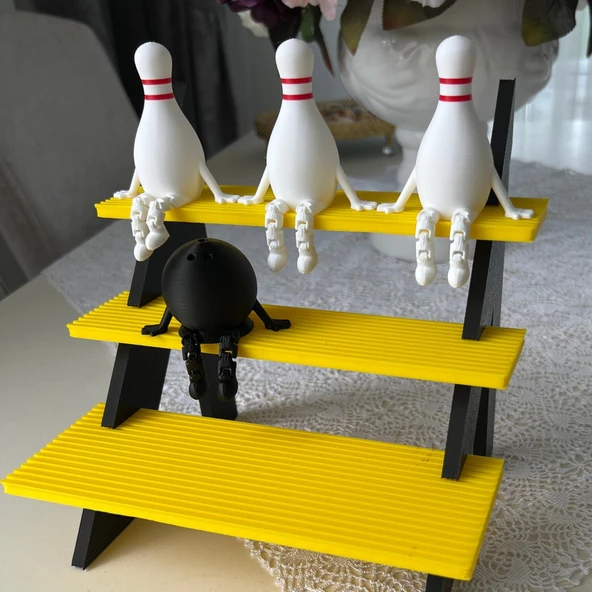 Bowling Labut & Topu Dekoratif Figür Seti | Masa & Raf Süsü - 4