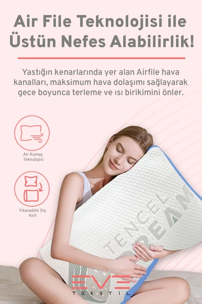Air File Kumaşlı Visco Dream Hava Alabilen Ortopedik Yastık - 5