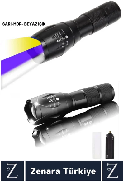 Profesyonel Kamp Avcı Güvenlik Okul Deprem Balıkçı Güçlü Işık 3 Mod Aydınlatma Şarjlı Mini EL FENERİ - 2