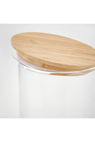 Bambu Kapaklı Cam Saklama Kavanozu Hacim 1.8 lt İkea Sızdırmaz Kapak Saklama Yükseklik 28 Cm - 4