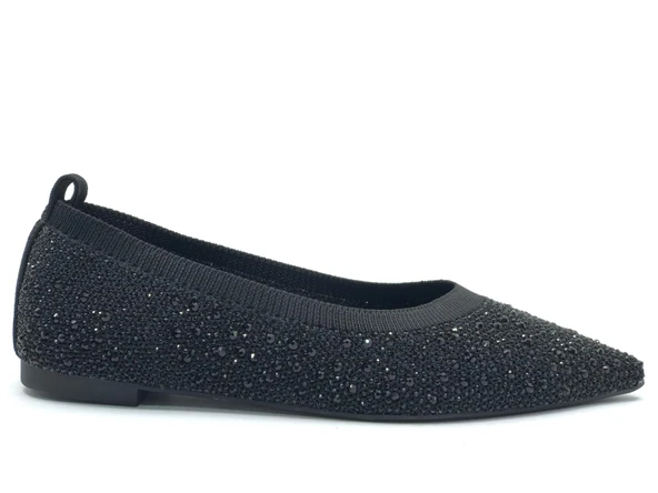 Feles Sivri Burun Taş Detaylı Kadın Babet Ayakkabı - Resim 6