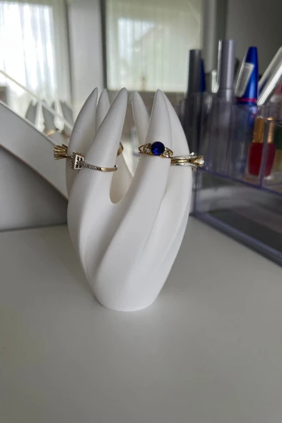 Modern Spiral Yüzük Standı - Takı ve Yüzük Organizeri, Şık Dekoratif Takı Tutucu - 2