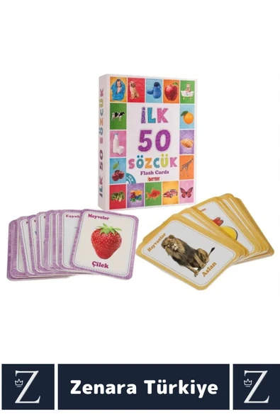 Okul Öncesi Dil Bilgisi Geliştirici Renk Tanım Hafıza Geliştirici Eğlenceli Eğitici İLK 50 SÖZCÜK - 2