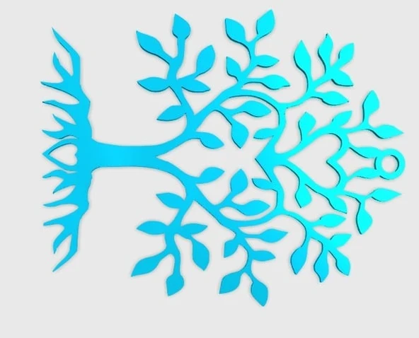 Byr Ağaç Kalp Kolye (Plastik Aparattır!!!) 3D - 1