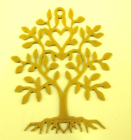 Byr Ağaç Kalp Kolye (Plastik Aparattır!!!) 3D - 4