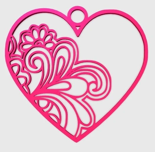 Byr Kalp Çiçek Kolye (Plastik Aparattır!!!) 3D ürün görseli