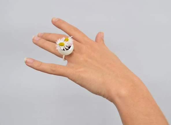 Byr Yeşil inci yüzük (beden 5) (Plastik Aparattır!!!) 3D - 1