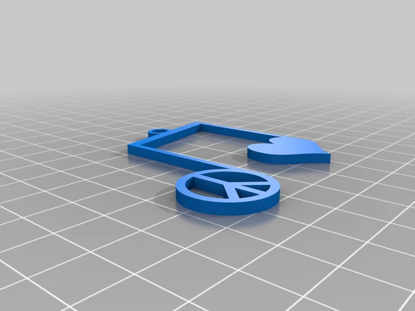 Byr Barış Aşk Müzik Kolye (Plastik Aparattır!!!) 3D - Resim 3