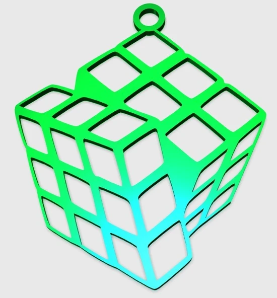 Byr Rubik Küp Kolye (Plastik Aparattır!!!) 3D