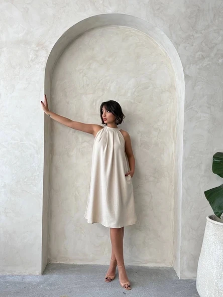 Salaş keten elbise - 4