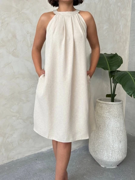 Salaş keten elbise - 2