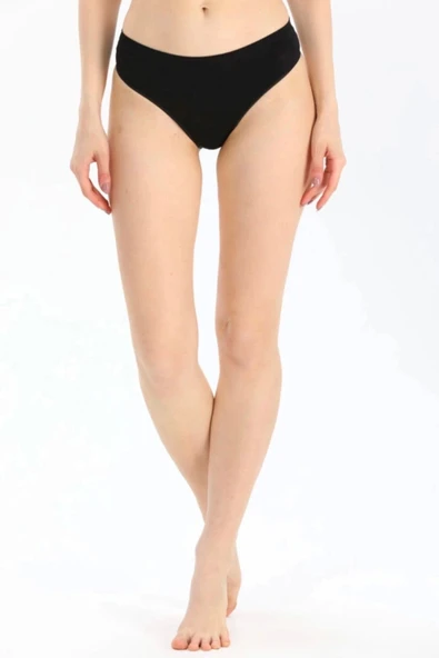 Yeni Sezon Toparlayıcı Şekillendirici Zarif Siyah Şık Kadın Brazilian Slip Külot İç Çamaşırı - 2