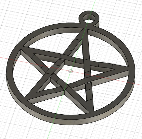 Byr Pentagram Kolye Wicca (Plastik Aparattır!!!) 3D - 2