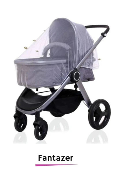 Premium Sinek Örümcek Böcek Karşı Koruma Mikro Delik Tak Çıkar 100x80x80 Bebek Arabası Cibinliği - 3