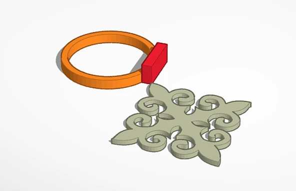 Byr Kazak süslemeli yüzük 16.5 (Plastik Aparattır!!!) 3D - 2