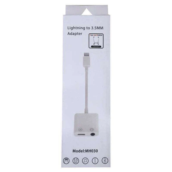 Powermaster J-008 iPhone Kablo Tip Şarj Lightning Kulaklık Çoklayıcı